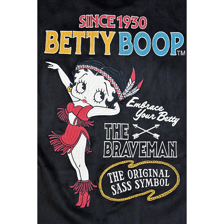 BR×BETTYコラボ 起毛プレーティング天竺長袖Tシャツ The BRAVE-MAN BBB-2346 ブレイブマン ベティーちゃん 刺繍 BR×BETTYコラボ 起毛プレーティング天竺長袖Tシャツ The BRAVE-MAN BBB