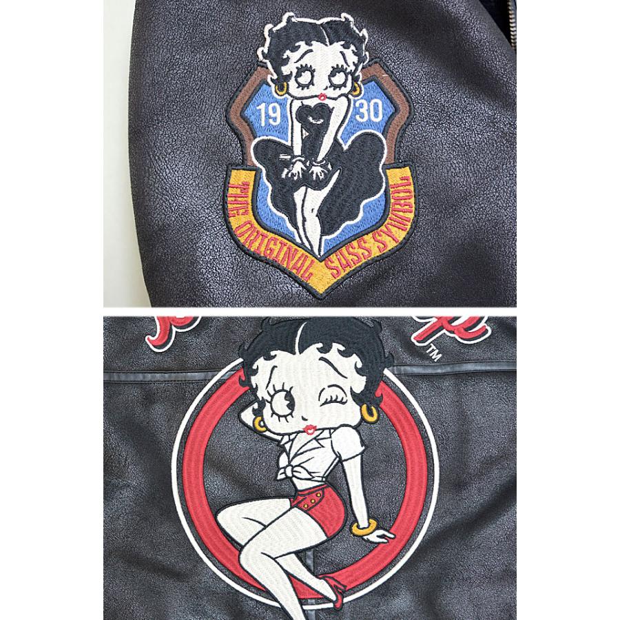 BR×BETTYコラボ ロゴ刺繍裏ファーボンディングB-3フライトジャケット