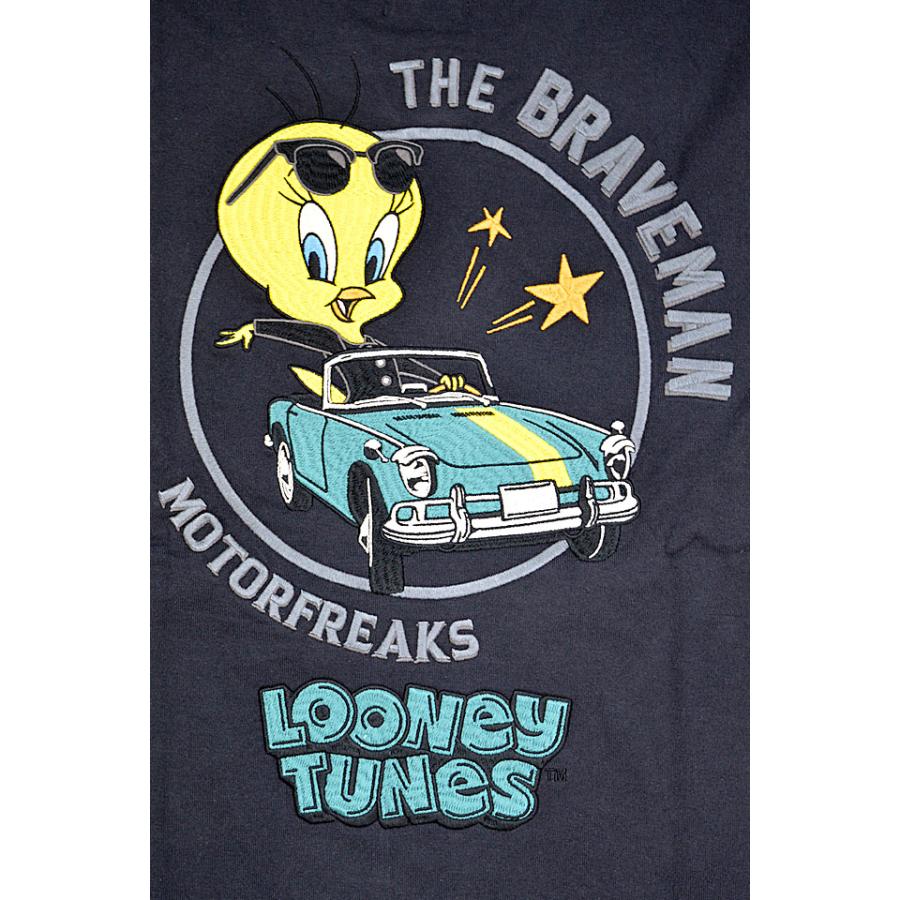 BR×LOONEYコラボ 天竺ロングTシャツ The BRAVE-MAN LTB-2402 ブレイブマン 刺繍 長袖 バイカー BR×LOONEYコラボ 天竺ロングTシャツ The BRAVE-MAN LTB-2402 ブレイブ