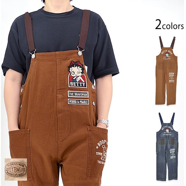 BR×BETTYコラボ オーバーオール The BRAVE-MAN BBB-2408 ブレイブマン ベティーちゃん 刺繍 BR×BETTYコラボ オーバーオール The BRAVE-MAN BBB-2408 ブレイブマン