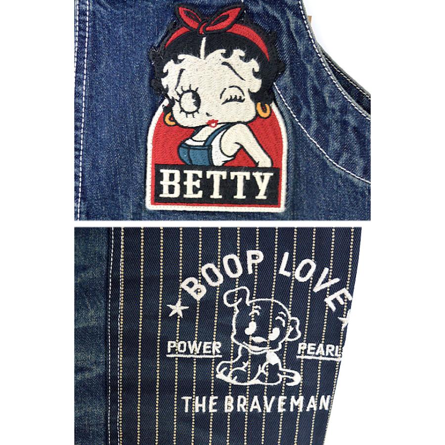 BR×BETTYコラボ オーバーオール The BRAVE-MAN BBB-2408 ブレイブマン ベティーちゃん 刺繍爆買の画像