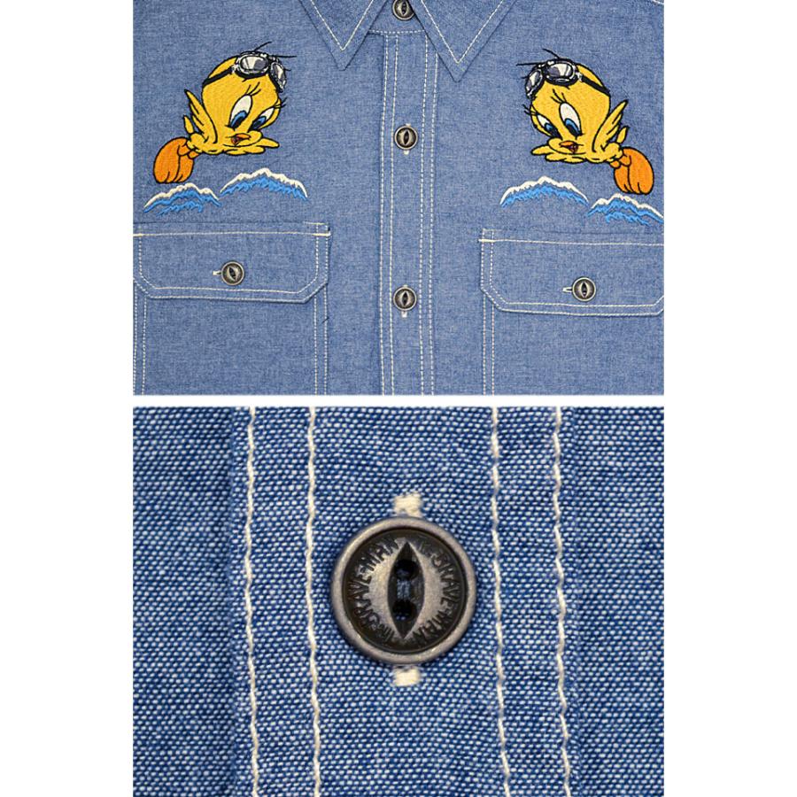 BR×LOONEYコラボ シャンブレー半袖シャツ The BRAVE-MAN LTB-2410