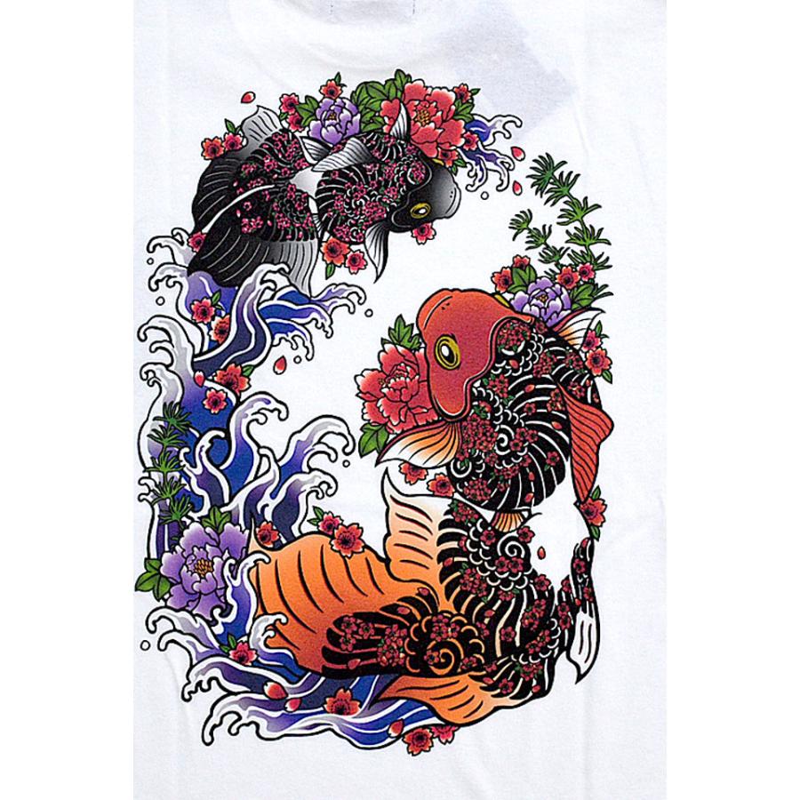 金魚インクジェットプリント半袖Tシャツ CHIGIRI CHS46-592 和柄 和風