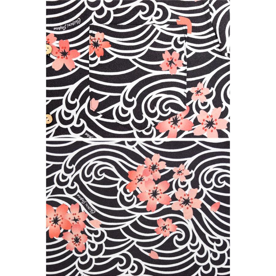 大波桜柄縮緬オープンシャツ CHIGIRI CHS62-1581 チギリ ちぎり 和柄