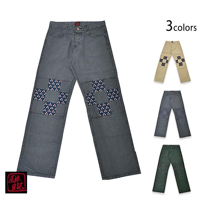 DISTORTION3 日本製 リネン 格子柄 デザイン パンツ N1391 DISTORTION3 日本製 リネン 格子柄 デザイン パンツ N1391