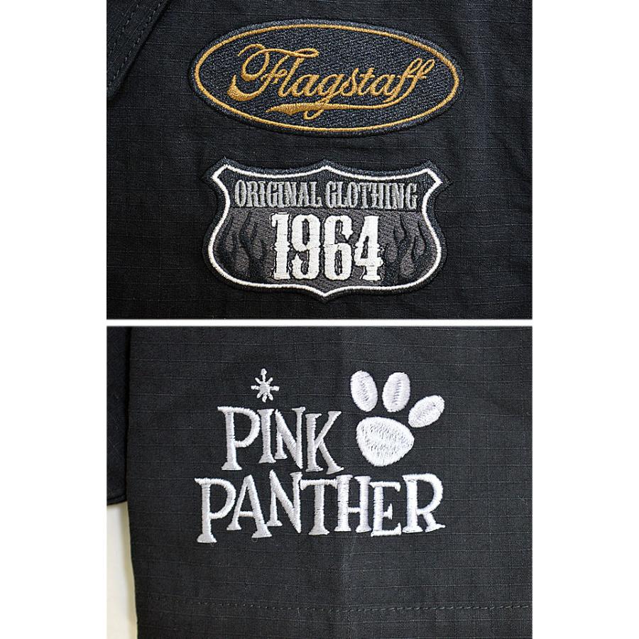 ピンクパンサー×フラッグスタッフ半袖ワークシャツ Flagstaff 422075