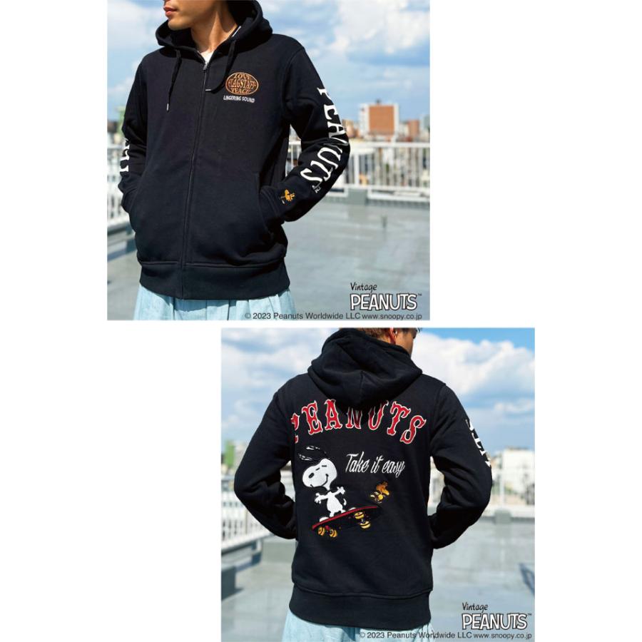 スヌーピー×フラッグスタッフ スケボースウェットパーカー Flagstaff 433048 フラッグスタッフ ピーナッツ 刺繍 スヌーピー×フラッグスタッフ スケボースウェットパーカー Flagstaff