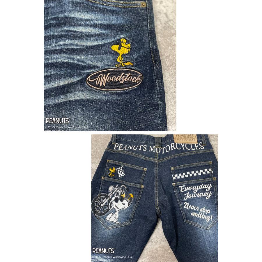 スヌーピー×フラッグスタッフ モーターサイクルデニムパンツ Flagstaff