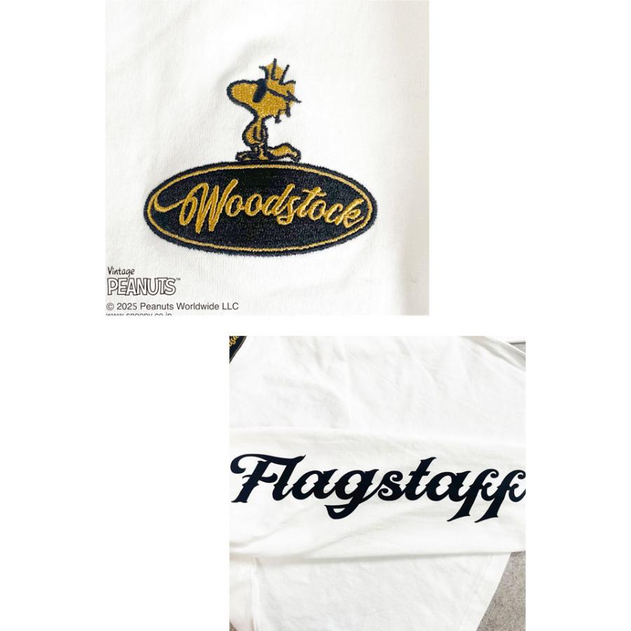 SNOOPYコラボ BIKER長袖Tシャツ Flagstaff 453001 フラッグスタッフ スヌーピー 刺繍 ロングTシャツ バイカー SNOOPYコラボ BIKER長袖Tシャツ Flagstaff 453001 フラッグスタッフ