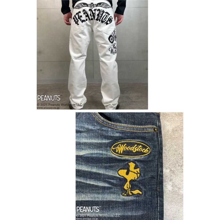 SNOOPYコラボ 刺繍デニムパンツ Flagstaff 453100 フラッグスタッフ