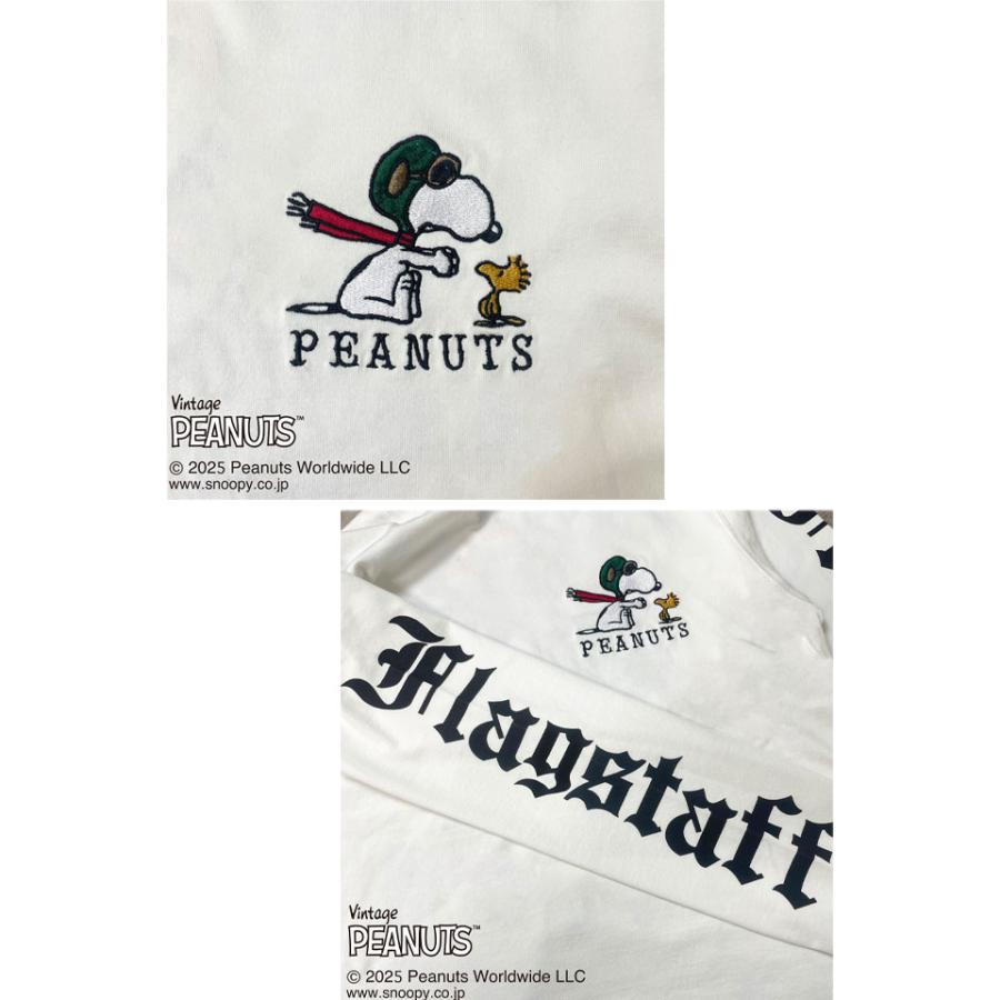 SNOOPYコラボ PEANUTS バイカーロングTシャツ Flagstaff 461010 フラッグスタッフ スヌーピー 長袖 刺繍 SNOOPYコラボ PEANUTS バイカーロングTシャツ Flagstaff 461010