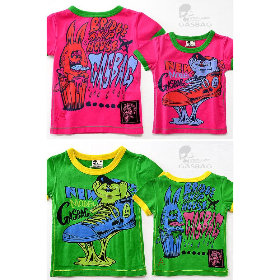 90〜130】スニーカービーバーTシャツ GAS BAG キッズ ガスバッグ 子供