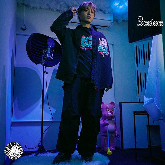 わんわん落書きカラフルシャツ GALFY 131004 ガルフィー 犬 ゆったりめ オーバーサイズ ユニセックス わんわん落書きカラフルシャツ GALFY 131004 ガルフィー 犬 ゆったりめ