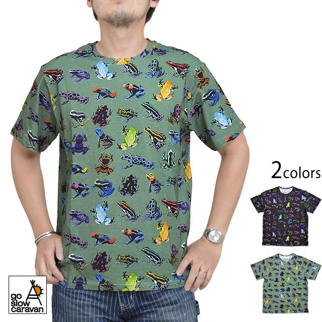総柄図鑑半袖tシャツ Go Slow Caravan ゴースローキャラバン 3501 カエル 蛙 アウトドア カラフル Gsc M サクラスタイル 通販 Yahoo ショッピング