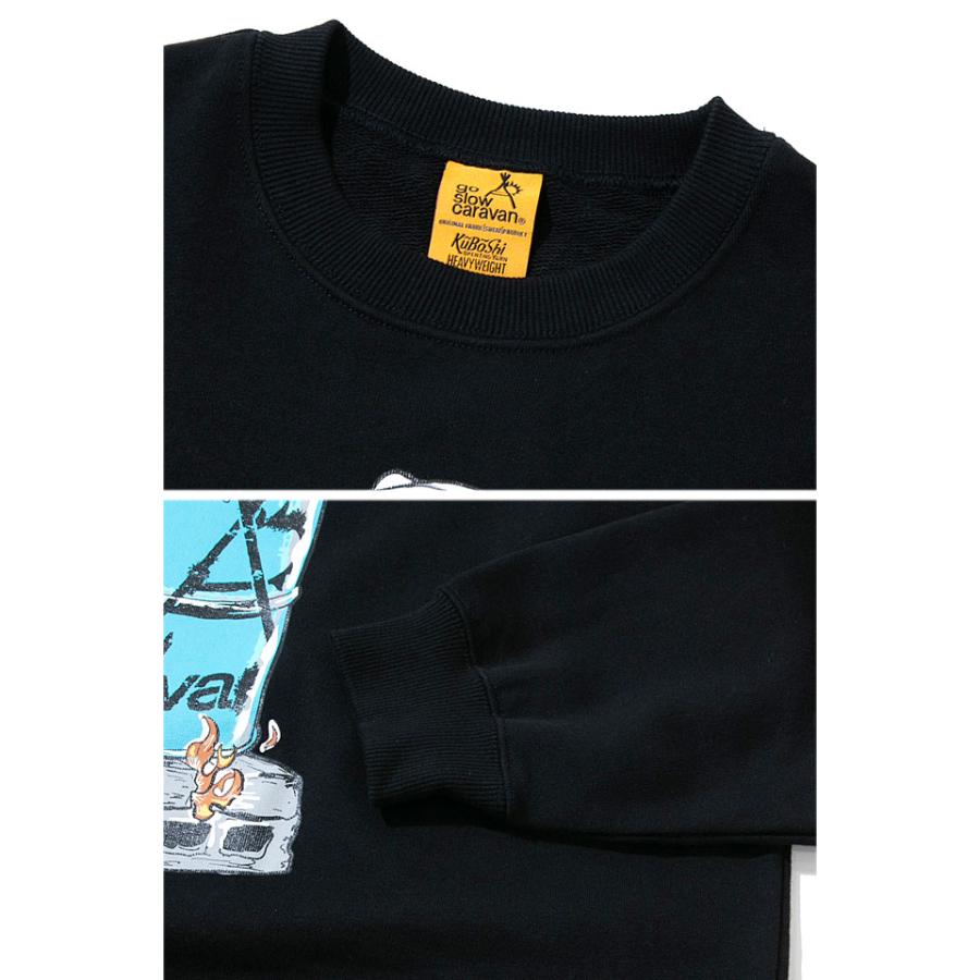 空紡糸裏毛 ドラム缶風呂クマ ヘムスピンドルBOXクルースウェット go