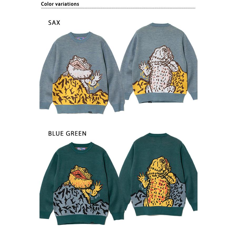 フトアゴヒゲトカゲIMPACTジャガードニットセーター go slow caravan