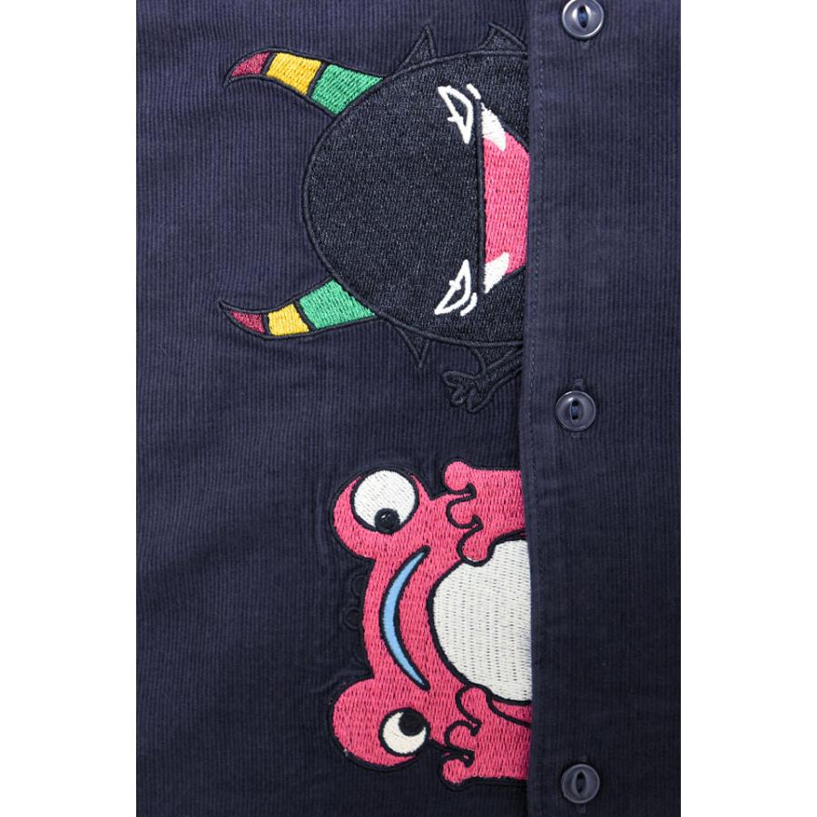 コーデュロイ前立てモンスター刺繍長袖シャツ go slow caravan 350223