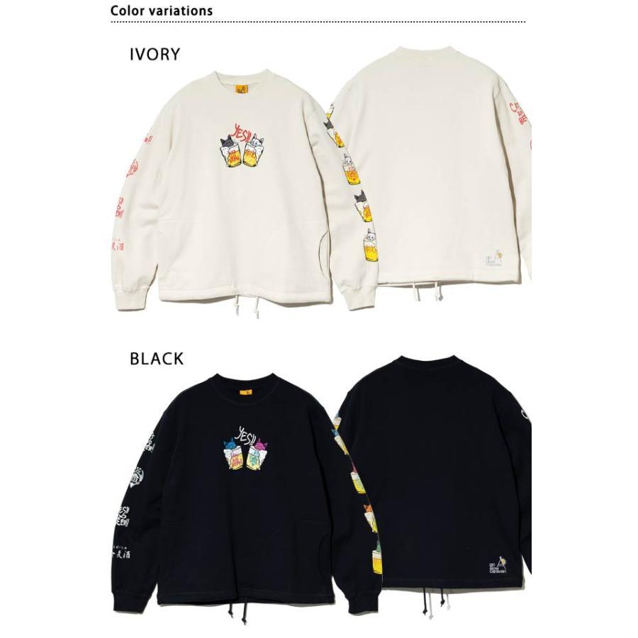 空紡糸裏毛 猫と麦酒 ヘムスピンドルクルースウェット go slow caravan