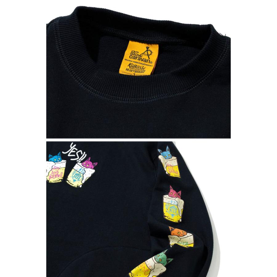 空紡糸裏毛 猫と麦酒 ヘムスピンドルクルースウェット go slow caravan