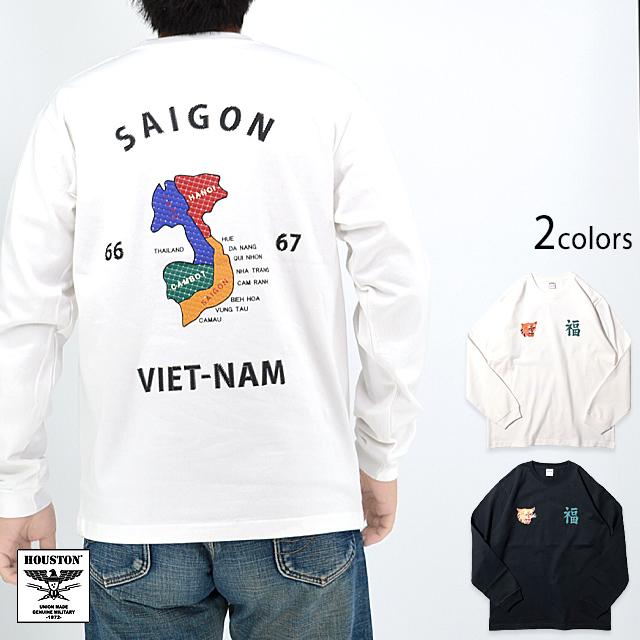 スーベニア長袖Tシャツ「MAP」 HOUSTON 22153 ヒューストン スーベニア長袖Tシャツ「MAP」 HOUSTON 22153 ヒューストン