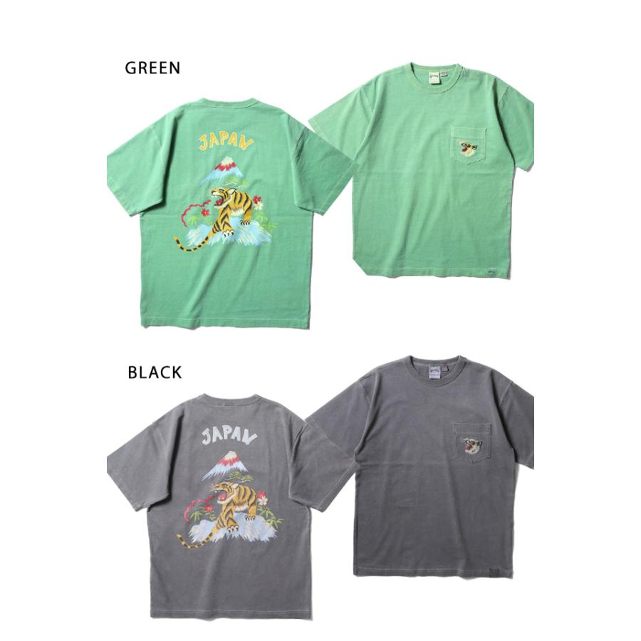 ピグメント染発泡プリント スーベニア半袖Tシャツ「TIGER」 HOUSTON 22299 ヒューストン 虎 タイガー 和柄 |  | 02