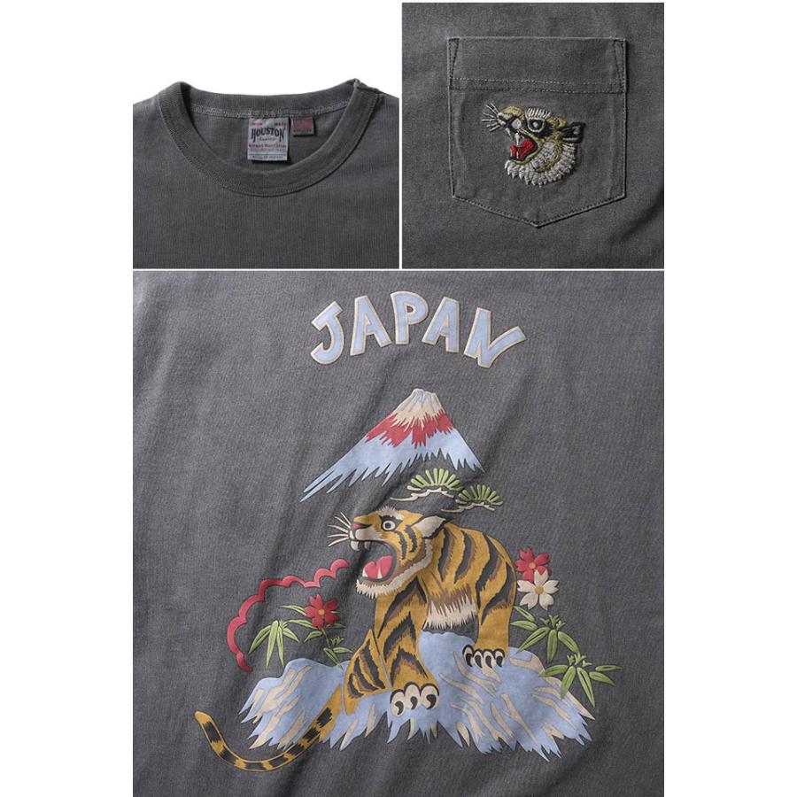 ピグメント染発泡プリント スーベニア半袖Tシャツ「TIGER」 HOUSTON 22299 ヒューストン 虎 タイガー 和柄 |  | 04
