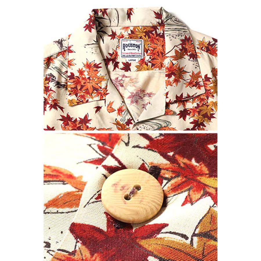 日本製レーヨンアロハシャツ「紅葉」 HOUSTON 41166 ヒューストン 和柄