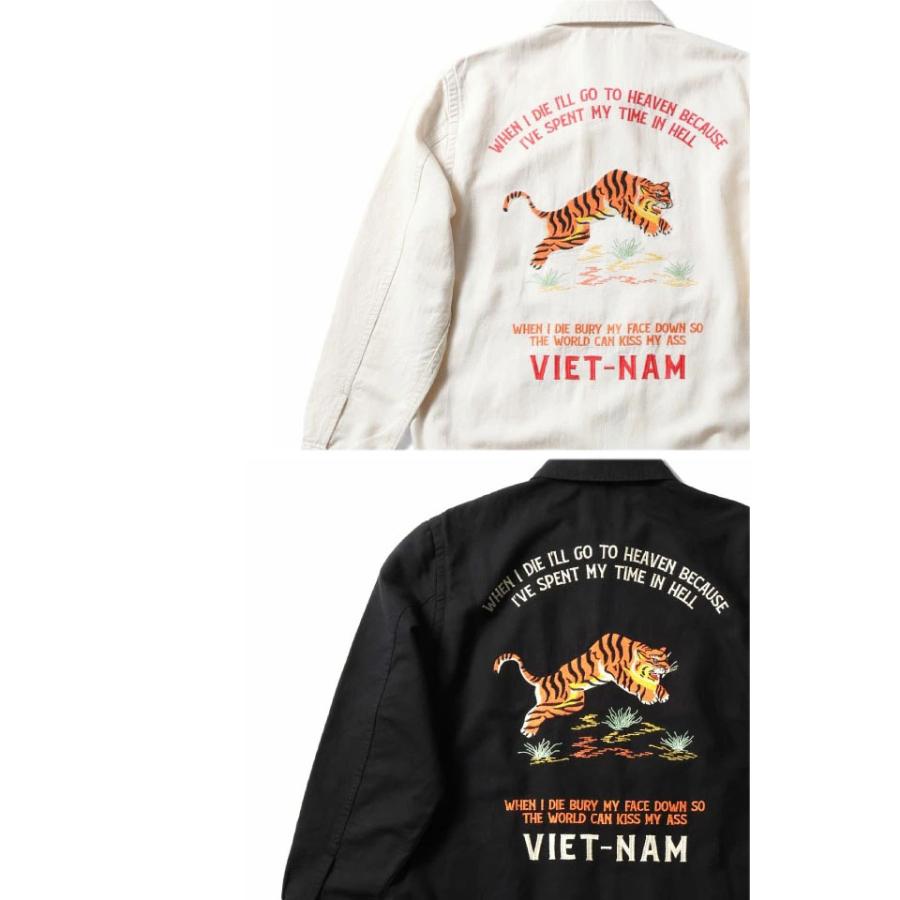 コットンリネンベトナムジャケット「TIGER」 HOUSTON 51593 ヒューストン ベトジャン 和柄 虎 トラ 刺繍爆買 |  | 05