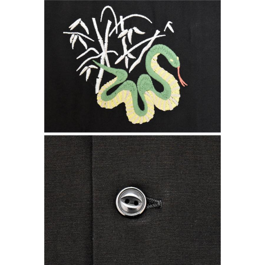 半袖スカシャツ「SKULL＆SNAKE」 HOUSTON 41279 ヒューストン 刺繍