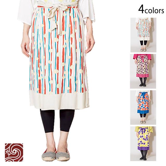 遊ならいスカート カヤ レディース 7IA-9116 KAYA 和柄 和風 椿