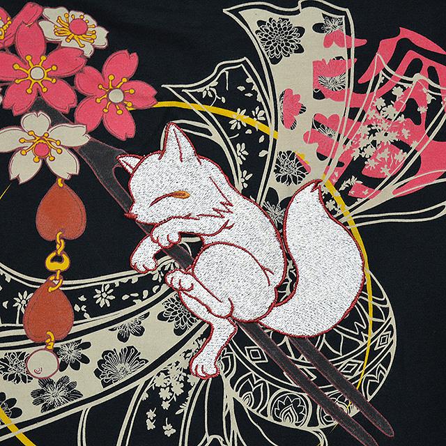 簪狐長袖tシャツ 今昔 Kjy 和柄 和風 ロングtシャツ きつね キツネ ロンt 刺繍 こんじゃく Kjk M004 サクラスタイル 通販 Yahoo ショッピング