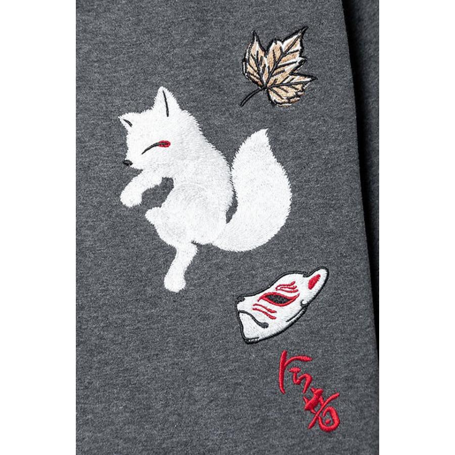 主役はもらった！総刺繍ジップパーカー 今昔 KJ-29235 和柄 和風 狐 キツネ きつね お面爆買_3