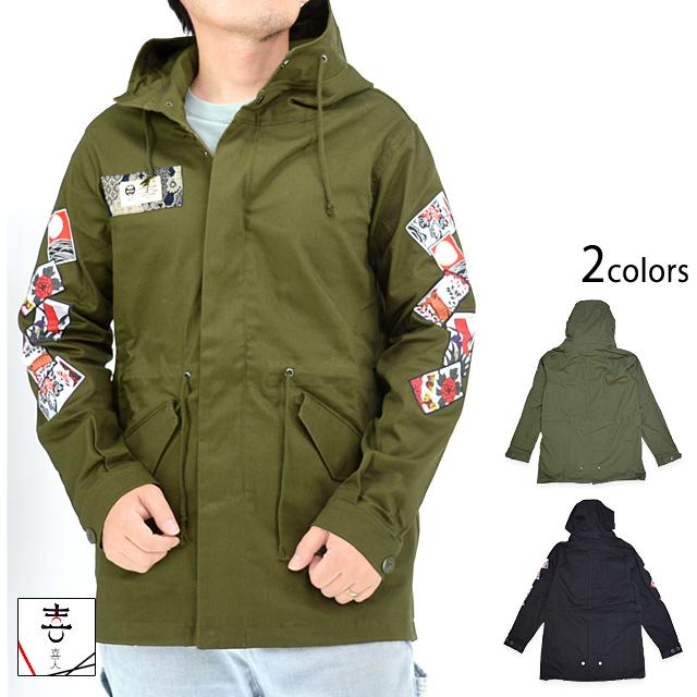 花札ストレッチモッズコート 喜人 KJ-42804 和柄 和風 ミリタリー きじん 花札ストレッチモッズコート 喜人 KJ-42804 和柄 和風 ミリタリー き