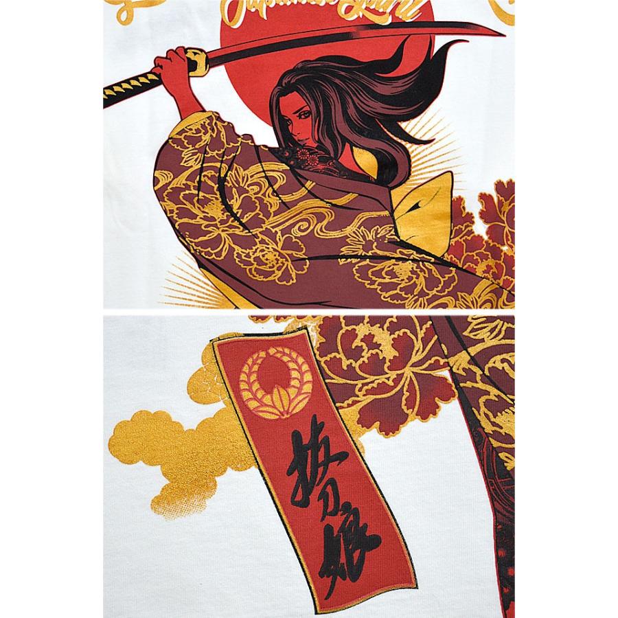 抜刀娘 日の丸長袖tシャツ 抜刀娘 1113 和柄 和風 ロングtシャツ ロンt 姉御 着物 Kkd M サクラスタイル 通販 Yahoo ショッピング