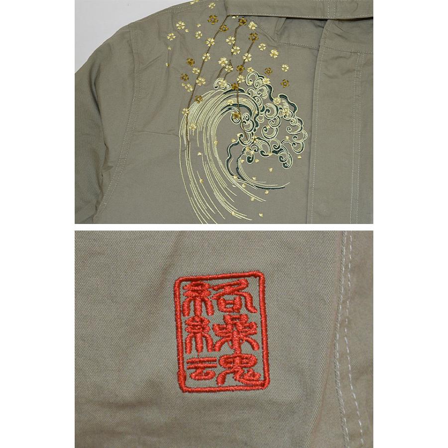 昇龍逆鱗モッズコート 絡繰魂 214055 和柄 和風 刺繍 竜 ミリタリー