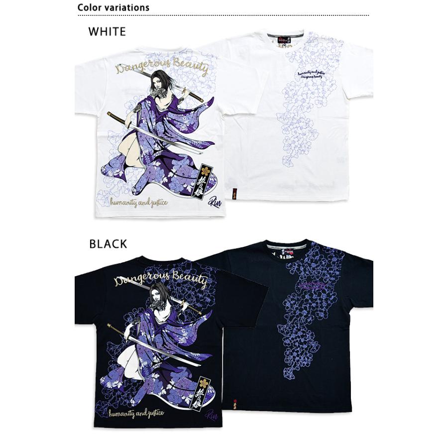 抜刀娘 凛二刀流半袖tシャツ 抜刀娘 2200 和柄 和風 刺繍 花魁 着物 Kkd M サクラスタイル 通販 Yahoo ショッピング