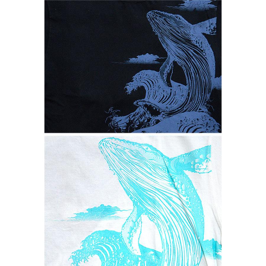 座頭鯨激浪半袖Tシャツ 絡繰魂 222052 和柄 和風 粋 くじら 座頭鯨激浪半袖Tシャツ 絡繰魂 222052 和柄 和風 粋 くじら