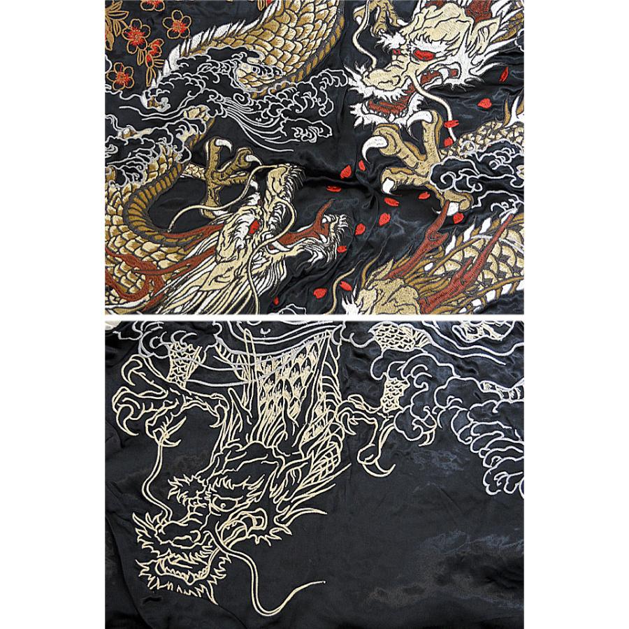 新・龍群刺繍スカジャン 絡繰魂 223011 和柄 和風 竜 粋 スーベニア