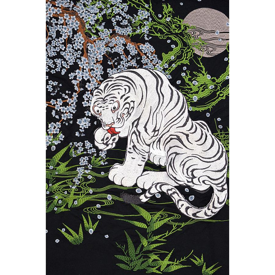 粋・虎図若冲浮世絵半袖Tシャツ 絡繰魂 232035 和柄 和風 トラ 刺繍 豪華 からくり 粋・虎図若冲浮世絵半袖Tシャツ 絡繰魂 232035 和柄 和風 トラ 刺繍