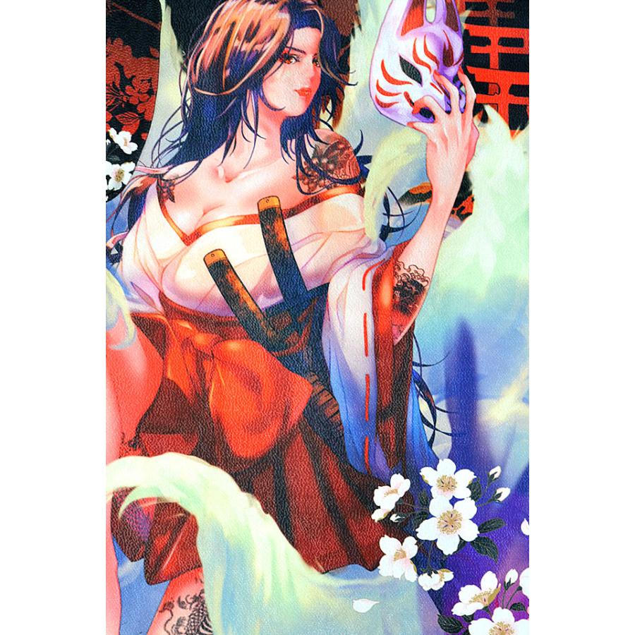 抜刀娘 「美麗」闇アロハシャツ 抜刀娘 232837 和柄 和風 着物 姉御 花魁 ハワイアン 抜刀娘 「美麗」闇アロハシャツ 232837 和柄 和風 着物 姉御 花魁