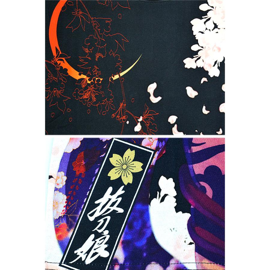 抜刀娘「美麗」娘達の夏夜半袖Tシャツ 抜刀娘 232838 和柄 和風 姉御