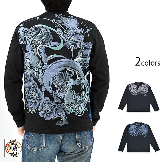 粋 風神雷神和彩ロングTシャツ◇絡繰魂 : サクラスタイル - 通販