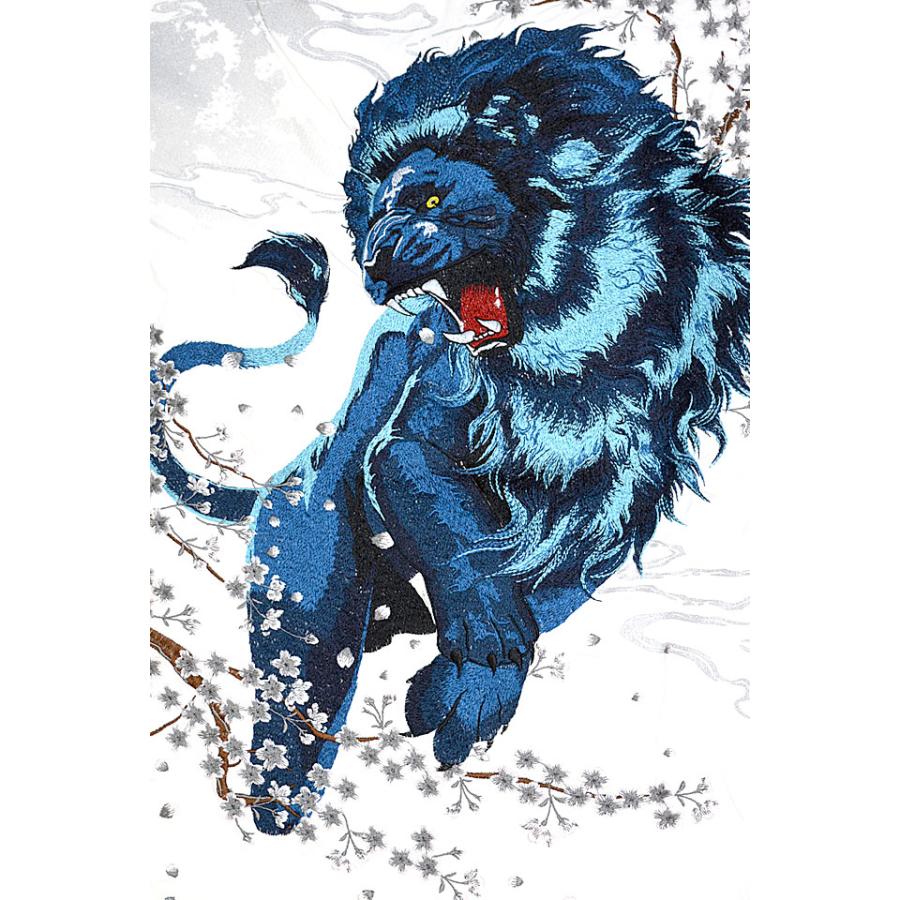 粋 百獣の皇帝半袖Tシャツ 絡繰魂 242061 和柄 和風 刺繍 粋 百獣の皇帝半袖Tシャツ 絡繰魂 242061 和柄 和風 刺繍