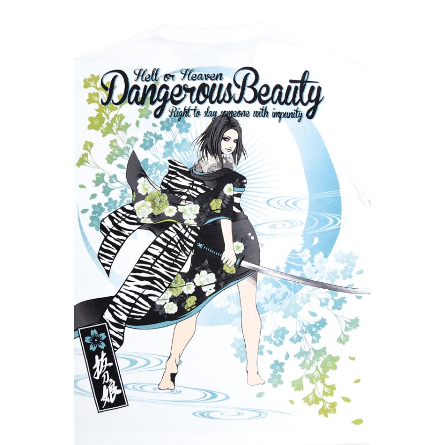 抜刀娘 凛誘惑半袖Tシャツ 252134 和柄 和風 花魁 着物 からくり