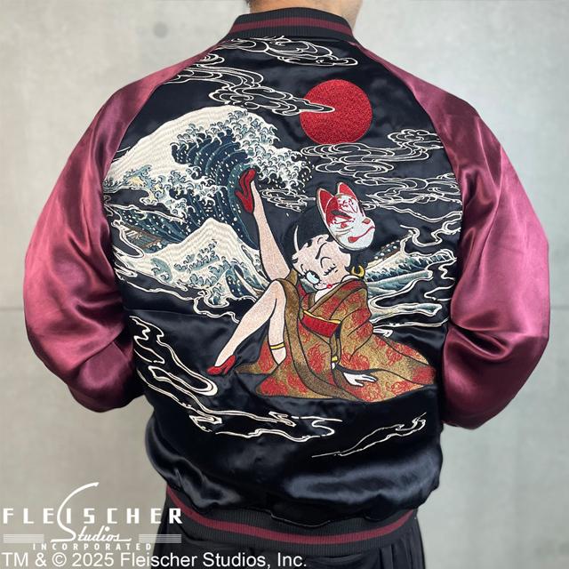 BETTY BOOP×絡繰魂 JAPAN JOURNEYリバーシブルスカジャン 絡繰魂 252082 和柄 和風 ベティーちゃん 刺繍 BETTY BOOP×絡繰魂 JAPAN JOURNEYリバーシブルスカジャン 絡繰魂