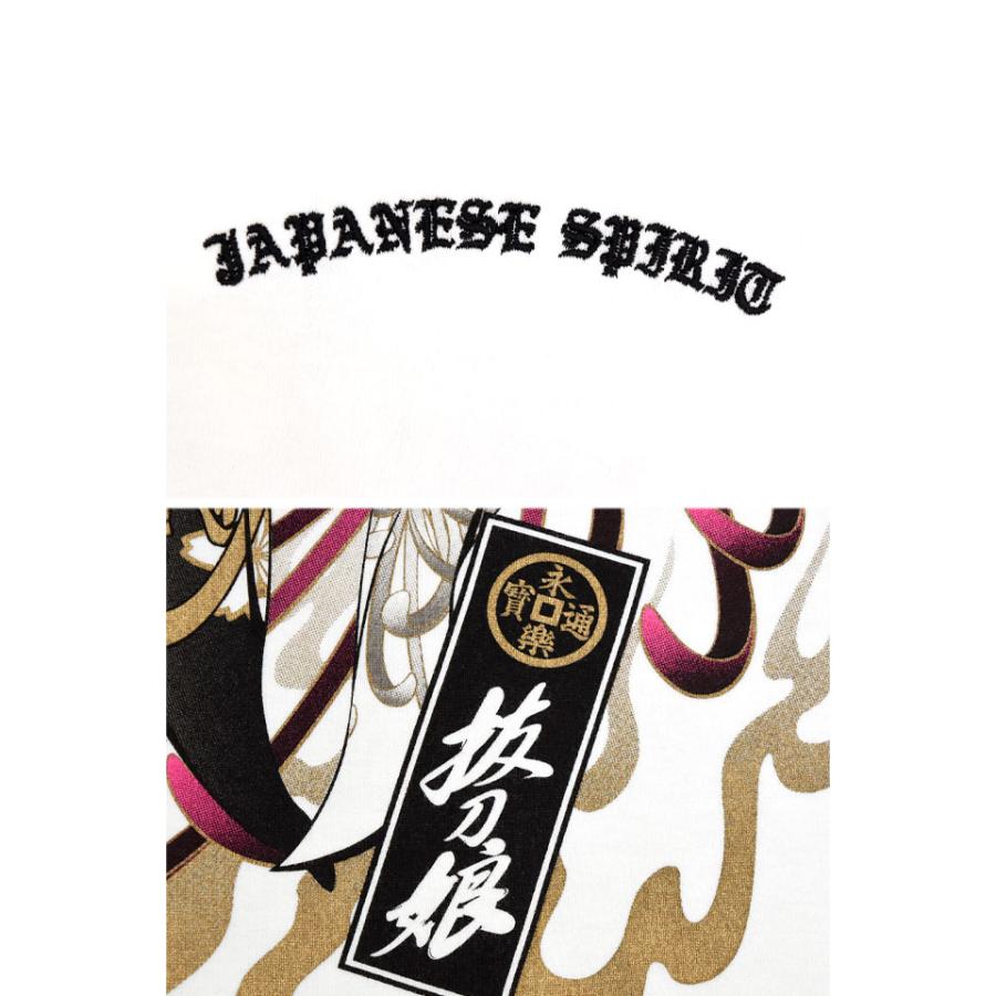 抜刀娘 華ノ舞ロングTシャツ 253091 和柄 和風 長袖 花魁 着物