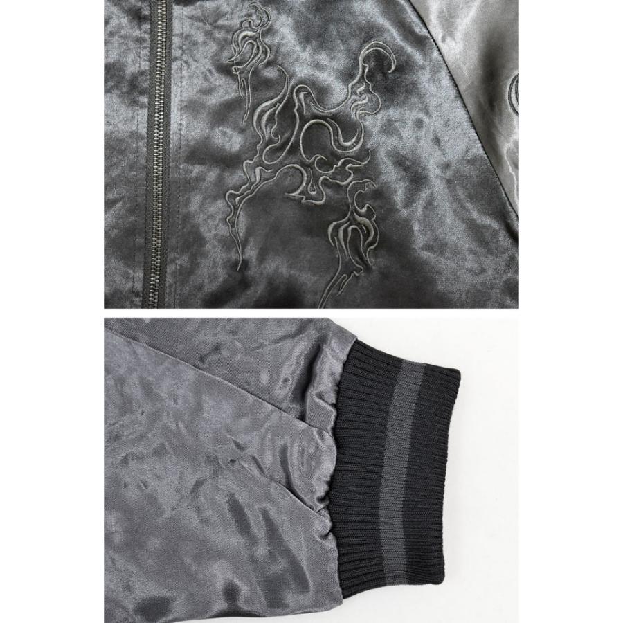 漆 八咫烏邂逅リバーシブルスカジャン 絡繰魂 253064 和柄 和風 刺繍 カラス スーベニアジャケット 漆 八咫烏邂逅リバーシブルスカジャン 絡繰魂 253064 和柄 和風 刺繍