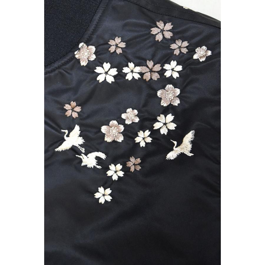 大桜中綿MA-1ジャケット 絡繰魂 253144 和柄 和風 刺繍 さくら サクラ ミリタリー フライト からくり爆買_3