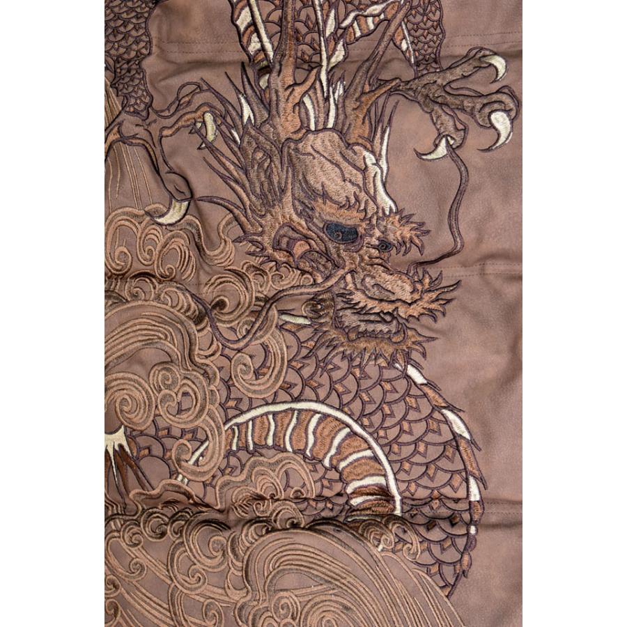 粋 龍神降臨PU中綿ブルゾン 絡繰魂 254011 和柄 和風 刺繍 竜 ドラゴン