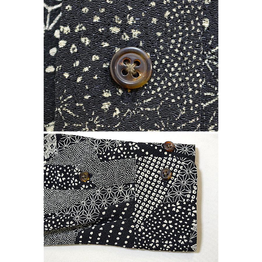 MAISON SPECIAL ブラウンストライプ 長袖シャツ 02 Striped Zip Shirt